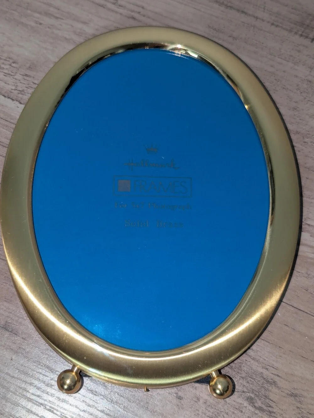 Vintage Hallmark 5x7 Brass Oval Frame With Box